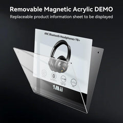 1Mii DemoStation B3+ Bluetooth Audio Base with Detachable Headphone Stand, RGB Lighting, Acrylic Display Board, TF/USB/AUX Audio in, for Store & Retail Showcase & TV