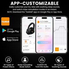 1Mii Y8+ Hybrid Active Noise Cancelling Headphones, 100H Ultra Playtime, Bluetooth 6.0 Over Ear, Wireless Hi-Res Audio & Deep Bass, Comfort for Travel & Home Office, AI Chat & Custom EQ via APP, Black