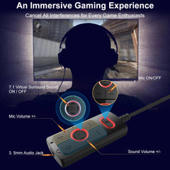 S03 Virtual AMP Audio Card with 7.1 Surround Sound