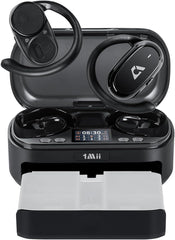 1Mii T5 AI Open Ear Headphones with Organizer Box, Bluetooth 6.0 Wireless Over Ear Earbuds 180° Rotatable Earhooks, 48H Playtime, Custom EQ via App, IP5 Waterproof for Sports, Running, Gym