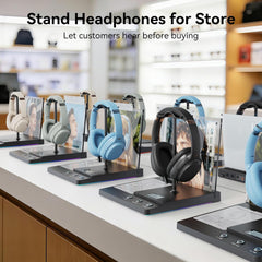 1Mii DemoStation B3+ Bluetooth Audio Base with Detachable Headphone Stand, RGB Lighting, Acrylic Display Board, TF/USB/AUX Audio in, for Store & Retail Showcase & TV