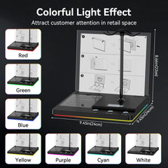 1Mii DemoStation B3+ Bluetooth Audio Base with Detachable Headphone Stand, RGB Lighting, Acrylic Display Board, TF/USB/AUX Audio in, for Store & Retail Showcase & TV